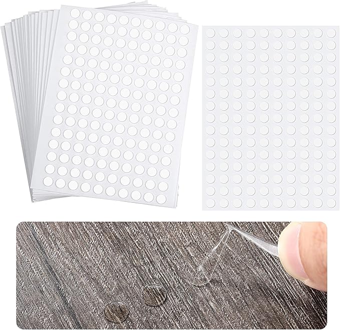 Zonon 3000 Pcs Double Sided Adhesive Dots Clear Glue Point Tape Stickers Balloon Glue Round Mini No Traces Adhesive Sticker Dot Sticker for Classroom Decor Craft DIY Office (0.24 Inch/ 6 mm)