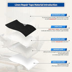 KING MOUNTAIN Linen Repair Patches, Self-Adhesive Linen Fabric Patches, 4 X 63 inch Extra Size, Multi Color, Can be Used for Linen Sofa Repair and Linen Clothes Repair (Black)