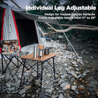 VILLEY Portable Camping Table with Adjustable Legs, Lightweight Aluminum Folding Beach Table with Carrying Bag for Outdoor Cooking, Picnic, Beach, Backyards, BBQ and Party