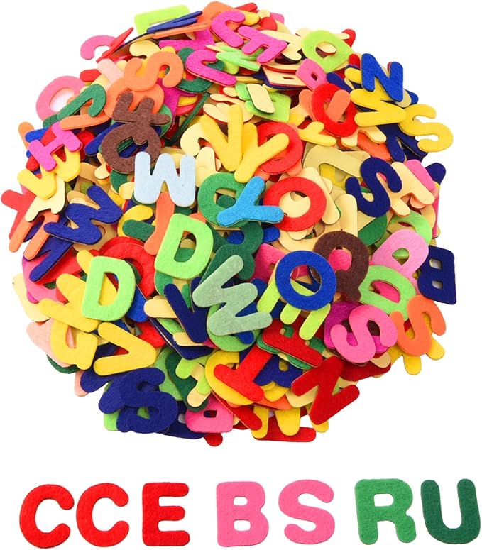 Outus Felt Letters Stickers Self-Adhesive Alphabet Letters for Kids DIY Craft 500 Pieces, 1 Inch Assorted Colors