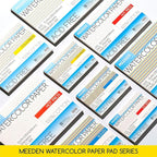 MEEDEN Watercolor Paper Block, 100% Cotton Watercolor Paper Pad of 20 Sheets, 140lb/300gsm, Acid-Free Art Paper for Watercolor, Gouache, Ink and More, 9" x 12" Rough Grain