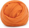 Mayboos Wool Roving Yarn, 1.76oz Colored Natural Wool Roving,Wool Felting Supplies Pure Wool Chunky Yarn for Wet Felting handcrafts and Spinning (Orange Color)