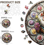 Wooden Puzzles for Adults, Gnome Puzzle 476 Pieces, Unique Shaped Jigsaw Puzzles for Adults and Kids, Birthday Gifts Fun Challenge Family Game 16.5'' x 16.5''