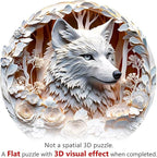 Wooden Puzzles Adults, 3D Wolf Wooden Puzzles 200 Pieces, Unique Animal Shaped Wood Challenging Jigsaw Puzzles Gifts for Adults, 11.4x11.4in