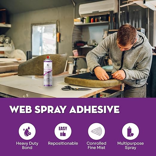 AK Trading Professional Quality General Multipurpose Spray Adhesive, 12-Ounce for Acoustic Panels & Craft Upholstery Foam Adhesive & Fabric Glue - 12 Pack