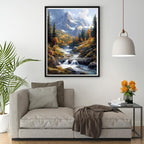 14ct Counted Cross Stitch Kits for Adults Mountains Rivers Printed Stamped Cross Stitch Patterns Kits Cross Stitch Supplies (Mountains Rivers)