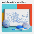 ARTISTRO 2 Blue Acrylic Paint Pens, Acrylic Paint Markers Dual Tip (Brush + Fine 1 mm), Canvas, Rock, Glass, Wood, Paper, DYI, Markers for Kids and Adults