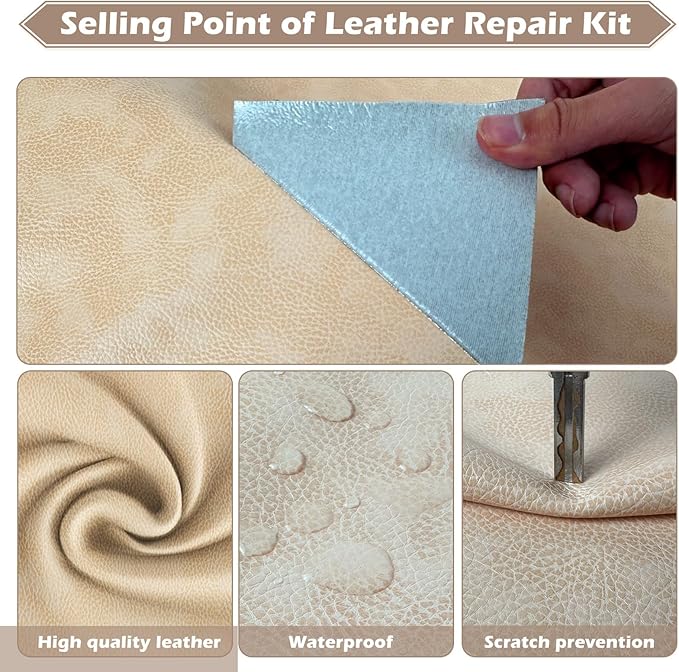 Leather Repair Tape, 16x79 inch Leather Patches for Furniture, Self Adhesive Leather Repair Patch for Sofas, Couches, Leather Covers, Seats, Chairs, Vinyl Repair Tape Retro Dark Gray