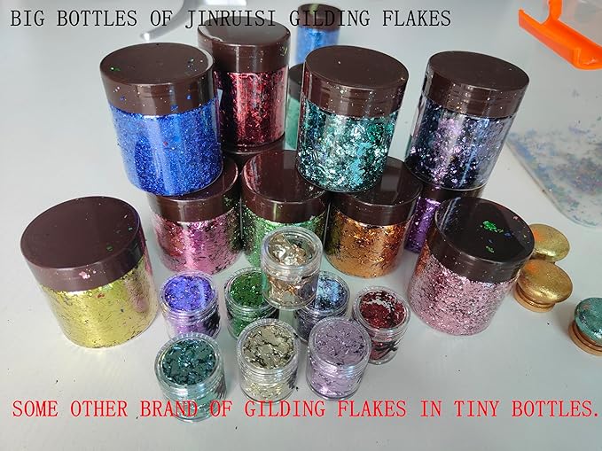 Gilding Flakes,Gold Foil Flakes for Resin,Blue Red Purple Pink Metallic Foil Flakes for Resin Jewelry Making,Nails,Painting Art,Crafts and Slime (Dark Blue)