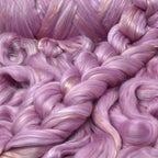 Merino Silk Luxe Tonal Designer Blend. Superfine Merino, Mulberry Silk, Tussah Silk. Top Roving for Spinning or Felting. Pastel Passion 1oz