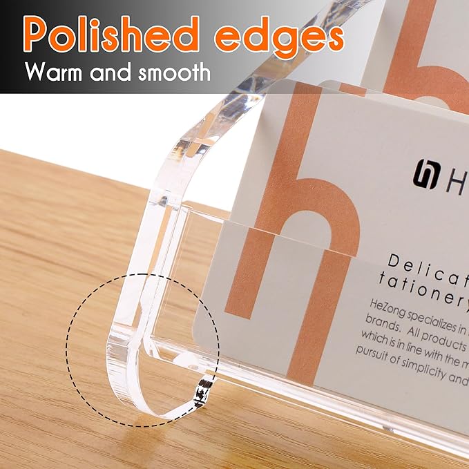 Business Card Holder for Desk,Multiple Card Organizer,Acrylic Business Card Stand Display Holder,Office Desk Accessories for Man and Woman,Organize 1000 Cards-Clear(20 Slots 4 Tier-H)