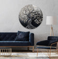 My Photostation.com 10''(25cm) Diameter Twilight Tree of Life Round Glass Wall Art Tempered Glass Printing Wall Decor Large Wall Art Wall Hangings