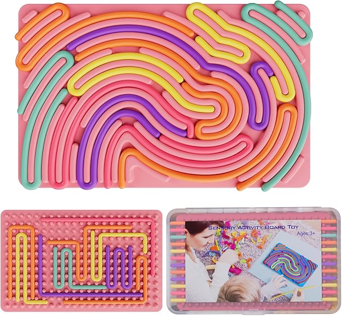 Sensory Fidget Toys for Kids Toddler Boys ,Sensory Activity Board for Stress Anxiety Autistic ADHD, Calm Down Travel Airplane Essentials Toys for 3+ Year Old, Stuffers Gifts for Teen Girls