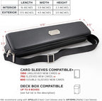 Quiver Time Black Quiver Card Carrying Case - TCG Cards Deck Box Holder for Trading Cards, MTG Bag Playing Card Case (+Wrist & Shoulder Strap, Dividers, Separators, Corner Pads + 100 Apollo Sleeves)