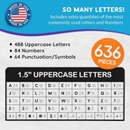 FreshCut Crafts 636 Pcs 1.5 in. Purple Bulletin Board Letters & Numbers, Capital Alphabet Letters, Numbers, Punctuation, US Made Card Stock Punch Out Letters for Posters, Bulletin Boards, Classroom