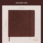 Beechmore Books Square Sketchbook – 8x8 Premium Vegan Leather Bound Large Sketch Book Hardcover with 156 Thick 160gsm Perforated Ivory Pages, Blank Sketch Pad, Gift Boxed Back Pocket, Ribbon Bookmark