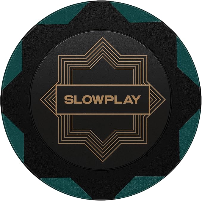 SLOWPLAY Nash Clay Poker Chips, 14 Grams Heavyweight Clay Composite, 40mm Large Chips in Bulk, Pack of 50 in Green Without Denomination