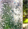 LEMON CLOUD Window Film, Decorative Window Privacy Film, 3D Stained Glass Window Sticker,Anti-UV Sun Blocker Heat Control for Home(Rainbow Tulip Design,29.5 x 157.4 inches)