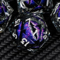 ARUOHHA DND Resin Dice Dragon Eye Dice Liquid Core Purple Sharp Edged Dice Set with Gift Box, Dungeons Polyhedral D and D Dice Set Compatible with D&D Role Playing Game D20 D12 D10 D8 D6