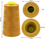Tortoise 4 Cones of 3000 Yards Each Spool Thread for All Purpose, Quilting, Serger, Overlock Sewing Machines - 100% Polyester - 40S/2 Golden