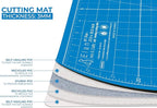 Elan Cutting Mat A4 Blue, Self Healing Cutting Mat 9x12 Inch, 5-Ply Craft Board Blue, Hobby Board for Crafts 9x12 Inch