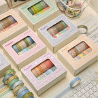 20 Rolls Basic Washi Tape Set Japanese Arts Adhesive Tapes Simple Patterns Decorative Masking Tape Sets for Craft, Kids, Scrapbook, DIY, Gift Wrapping (Style Two)