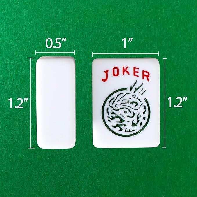 Smartxchoices 166 Tiles Mah Jongg Set American Mahjong, 4 All-in-One Mahjong Racks with Pushers, Mahjongg Game with Soft Velour Blue Bag, Western Mah Jongg Tiles