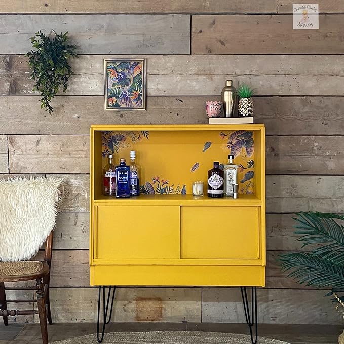 Dixie Belle Paint Company Chalk Finish Furniture Paint - Colonel Mustard (8oz) - Matte Retro Yellow Chic Chalk Mineral DIY Furniture Paint