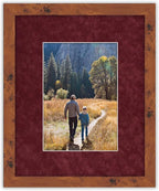 Pack of 25 Acid Free 8x10 Mats Bevel Cut for 5x8 Photos - Dark Red Suede Precut Matboards For Pictures, Photos, Framing - 4-ply Thickness
