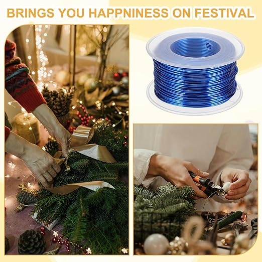 uxcell 18 Gauge / 1mm Anodized Aluminum Wire for Jewelry Craft Making, 102 Feet Bendable Flexible Wire for DIY Home Decor Gardening Sculpture, Dark Blue