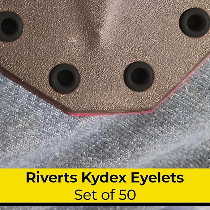 Kydex Rivets Eyelets, 8-8 1/4" Multicolored Grommet Eyelets for Tactical Holster Making, Knife Sheath Crafting, Fasteners for Custom DIY Kydex Projects (Set of 50)