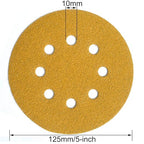 5-Inch 8-Hole Hook and Loop Sanding Discs 80-Grit Random Orbit Sandpaper, 50-Pack