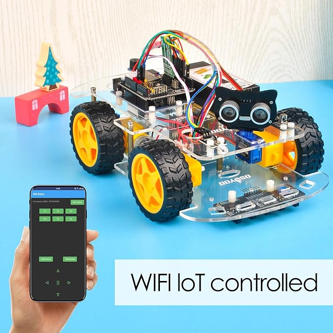 OSOYOO V2.1 Smart IOT Robot Car Kit for Arduino - Early STEM Education for Beginner and Teenager – Learn Circuit, Sensor - Get Hands-on Experience on Programming, Electronics Assembling, Robotics