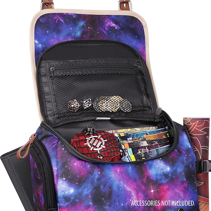 ENHANCE Designer Edition TCG Backpack - MTG Deck Bag Card Binder Space, TCG Deck Box Storage, MTG Playmat Holder - Card Storage Compatible with Magic the Gathering, Pokemon, Lorcana (Canvas Galaxy)