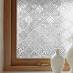 Window Privacy Film Decorative for Front Door, Bathroom Static Cling Stained Glass Sticker Opaque Heat Control UV Blocking Non-Adhesive for Home Windows 35.4 X 78.7 inches