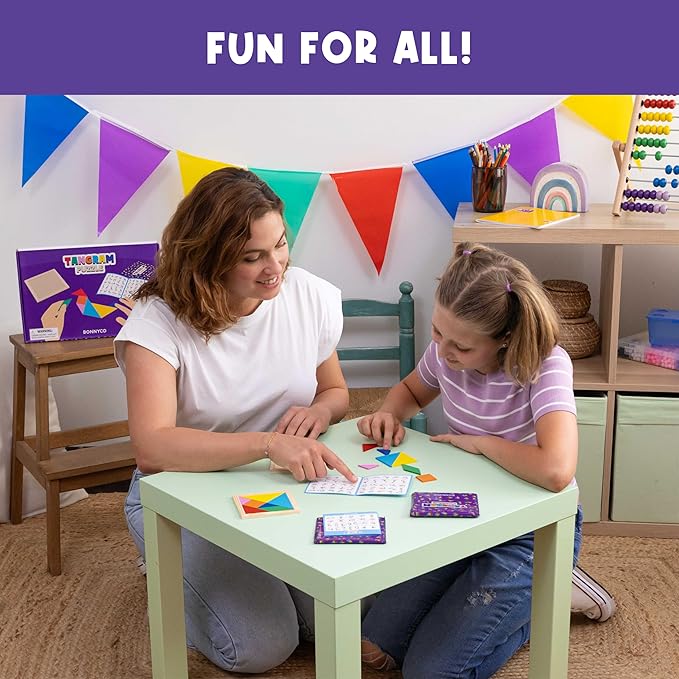 Tangram Puzzle Wooden Pack 30 Kids Party Favors - BONNYCO | Goodie Bags Stuffers for Kids 3-5 4-8, Return Gifts for Birthday Party Goody Bag Stuffers | Pinata Filler Toys Bulk Classroom Prizes Rewards