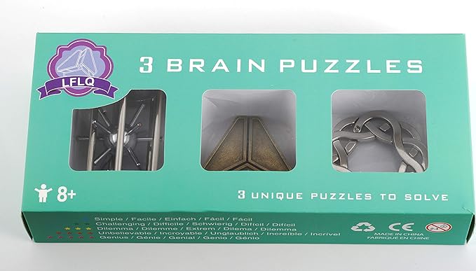 Brain Teaser Puzzle for Adults Puzzles Metal Hole Lock Adult Educational Toy Jigsaw IQ Puzzle (Green)