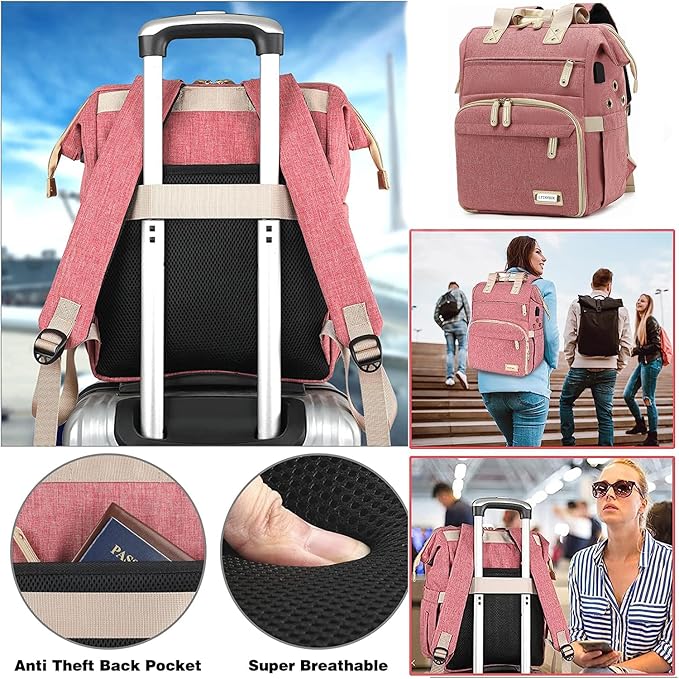 Crochet Backpack,Knitting Bag Backpack Yarn Storage Organizer Travel Crochet Bag with USB Charging Port,Yarn Storage Tote Bag Yarn Holder Case for Knitting Needles,Crochet Hooks,Crochet Accessories