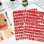 Alphabet Stickers 1'' 12 Red Letter Stickers, Self Adhesive Vinyl Mailbox Numbers, for Home Decor