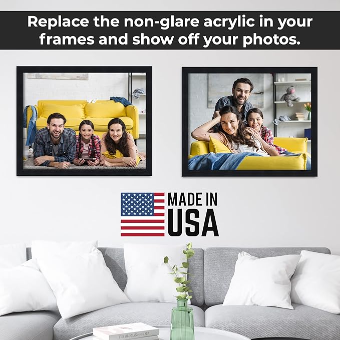 CountryArtHouse Non-Glare Acrylic Replacement for 14x17 Picture Frame, Replacement Plexiglass for 14x17 Photo Frame, UV-Resistant Non-Glare Acrylic Cover Sheet