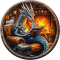 KAAYEE Wooden Puzzles for Adults, 3D Visual Effect Dragon Family Night Reading Wooden Jigsaw Puzzle Unique Shape Wood Puzzle Adult, 3D Effect Flat Puzzle Birthday Family Games (S-8.5 * 8.5 in-95pcs)
