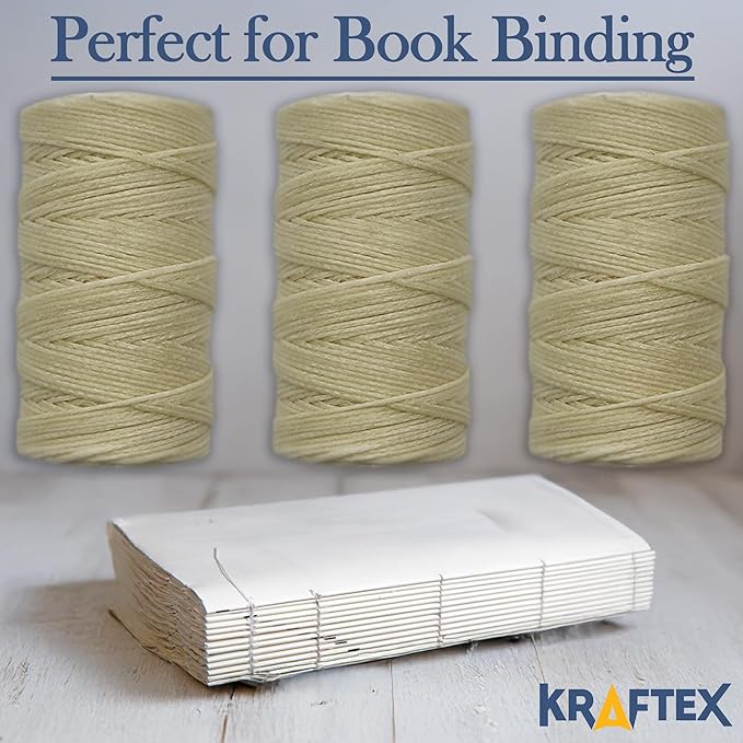 Waxed Thread 3X Wax Thread, 65 Yardx0.8mm Wax String, 150D Waxed Leather String in Cream Perfect Dream Catcher Supplies