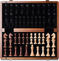 A&A 15" Magnetic Wooden Chess Set, Handmade 3" King Height Knight Staunton Chess Pieces with 2 Extra Queen, Folding Portable Travel Game Set