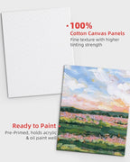Simetufy 36Pack 9x12 Inch Canvas Boards for Painting Bulk, Blank Art Canvases for Novices, Gesso Primed 100% Cotton Canvas Panels for Acrylic Oil Watercolor Tempera Paint