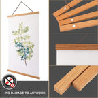 WITCOLOR 11x14 11x17 11x22 Poster Frames, Magnetic Light Wood Wooden Frame Hanger for Photo Picture Canvas Artwork Art Print Wall Hanging (1 Pack, 11", Teak Wood)