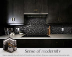 Blujellyfish Hexagon Black Tile Backsplash Metal Mosaic Wall Floor Tiles (Box of 5 Sheets)