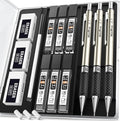 Nicpro 0.7 mm Art Mechanical Pencil Set in Storage Case, 3 PCS Metal Drafting Pencil Lead Pencil with 6 Tube HB Lead Refills, 3 Erasers, 9 PCS Eraser Refills for Artist Writing, Drawing, Sketching