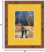 8x10 Mat Bevel Cut for 5.5x8.5 Photos - Acid Free Sunrise Yellow Suede Precut Matboard With Backing Board and Crystal Clear, Self Seal Photo Mat Bag - For Pictures, Photos, Framing - 4-ply Thickness