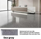 Epoxy Colored Sand Floor Paint, Epoxy Floor Paint High Gloss Marble Effect Coating for Indoor and Outdoor, Wear-resistant and non-slip Self-leveling Coating Gray 35OZ(1KG)