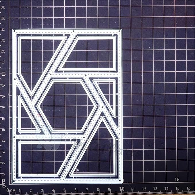Cutting Dies Metal Stencils Scrapbooking Tools Flowers Lace Frame DIY Embossing Template for Paper Card Making Album Arts Crafts Supplies (Hexagonal frame-14x10cm)